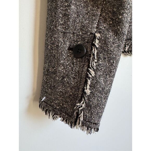 Caslon Womens Silk Wool Fringe Gray Button Blazer Jacket sz 10 career academia - Picture 10 of 10